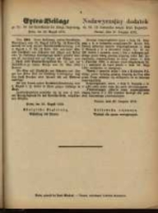 Nadzwyczajny dodatek do Nr. 35. Dziennika urzęd. Kr&oacute;l. Regencyi, dnia 29. Sierpnia 1872