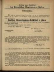 Beilage zum Amtsblatt der K&ouml;niglichen Regierung zu Posen