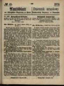Amtsblatt der K&ouml;niglichen Regierung zu Posen. 1872.11.07 Nro.45