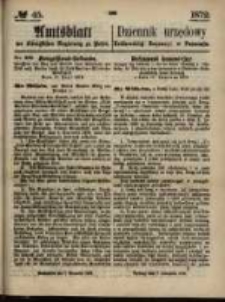 Amtsblatt der Königlichen Regierung zu Posen. 1872.11.07 Nro.45
