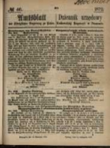 Amtsblatt der K&ouml;niglichen Regierung zu Posen. 1872.11.14 Nro.46
