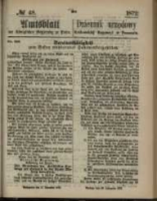 Amtsblatt der K&ouml;niglichen Regierung zu Posen. 1872.11.28 Nro.48