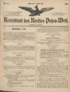 Kreisblatt des Kreises Posen-West 1907.04.04 Jg.19 Nr14