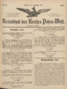 Kreisblatt des Kreises Posen-West 1907.09.12 Jg.19 Nr37