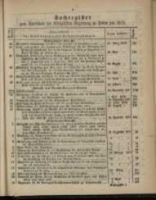Sachregister zum Amtsblatt der K&ouml;niglichen Regierung in Posen pro 1872