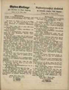 Extra=Beilage zum Amtsblatt der K&ouml;nigl. Regierung. Posen, den 26 M&auml;rz 1874.