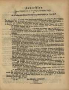 Koncession zum Gesch&auml;ftsbetrieb in den K&ouml;nigl. Preu&szlig;ischen Staaten f&uuml;r die Continental=Lebens=Versicherungs=Gesellschaft zu New York.
