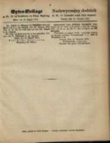 Extra=Beilage zu Nr. 34 des Amtsblattes der K&ouml;nigl. Regierung. Posen, den 20. August 1874