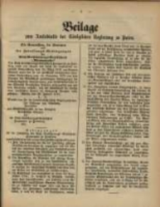 Beilage zum Amtsblatte der K&ouml;niglichen Regierung zu Posen.