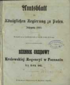Amtsblatt der K&ouml;niglichen Regierung zu Posen. 1865.01.03 Nro.1