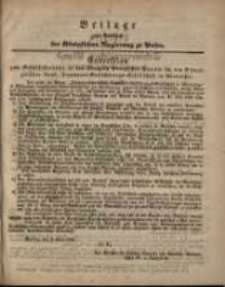 Beilage zum Amtsblatt der K&ouml;niglichen Regierung zu Posen