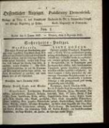 Oeffentlicher Anzeiger. 1837.01.03 Nro.1