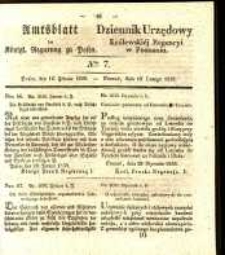 Amtsblatt der K&ouml;niglichen Regierung zu Posen. 1839.02.12 Nr 7