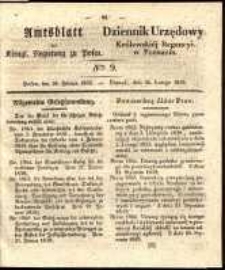 Amtsblatt der K&ouml;niglichen Regierung zu Posen. 1839.02.26 Nr 9