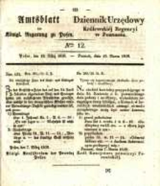 Amtsblatt der K&ouml;niglichen Regierung zu Posen. 1839.03.19 Nr 12