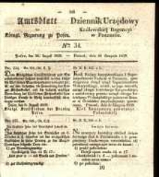 Amtsblatt der K&ouml;niglichen Regierung zu Posen. 1839.08.20 Nr 34