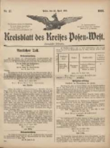 Kreisblatt des Kreises Posen-West 1908.04.23 Jg.20 Nr17