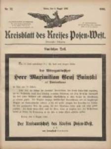 Kreisblatt des Kreises Posen-West 1908.08.06 Jg.20 Nr32