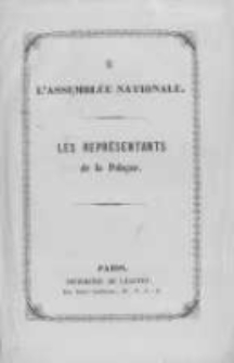 A l'Assembl&eacute;e Nationale. Les Repr&eacute;sentants de la Pologne