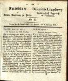 Amtsblatt der K&ouml;niglichen Regierung zu Posen. 1837.08.01 Nro.31