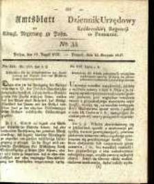 Amtsblatt der K&ouml;niglichen Regierung zu Posen. 1837.08.15 Nro.33