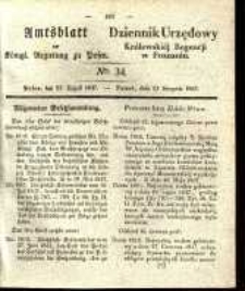 Amtsblatt der K&ouml;niglichen Regierung zu Posen. 1837.08.22 Nro.34