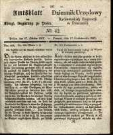 Amtsblatt der K&ouml;niglichen Regierung zu Posen. 1837.10.17 Nro.42