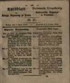Amtsblatt der Königlichen Regierung zu Posen. 1829.07.07 Nro.27