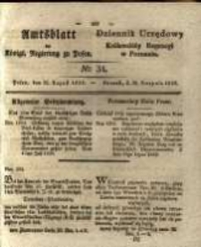 Amtsblatt der K&ouml;niglichen Regierung zu Posen. 1829.08.25 Nro.34