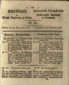 Amtsblatt der K&ouml;niglichen Regierung zu Posen. 1829.09.22 Nro.38