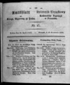 Amtsblatt der K&ouml;niglichen Regierung zu Posen. 1828.04.22 Nro.17