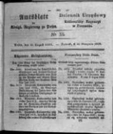 Amtsblatt der K&ouml;niglichen Regierung zu Posen. 1828.08.12 Nro. 33
