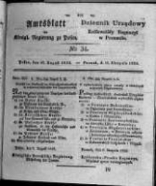 Amtsblatt der K&ouml;niglichen Regierung zu Posen. 1828.08.19 Nro. 34