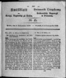 Amtsblatt der K&ouml;niglichen Regierung zu Posen. 1828.11.04 Nro. 45
