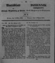 Amtsblatt der K&ouml;niglichen Regierung zu Posen. 1841.02.28 Nro.9