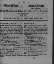 Amtsblatt der K&ouml;niglichen Regierung zu Posen. 1841.04.04 Nro.14