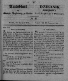 Amtsblatt der K&ouml;niglichen Regierung zu Posen. 1841.06.22 Nro.25