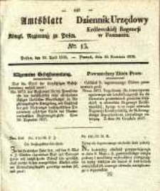 Amtsblatt der K&ouml;niglichen Regierung zu Posen. 1838.04.10 Nro.15