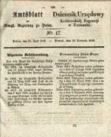 Amtsblatt der K&ouml;niglichen Regierung zu Posen. 1838.04.24 Nro.17