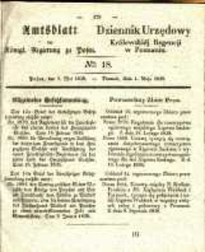Amtsblatt der K&ouml;niglichen Regierung zu Posen. 1838.05.01 Nro.18