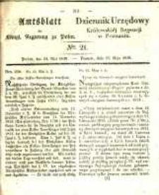 Amtsblatt der K&ouml;niglichen Regierung zu Posen. 1838.05.22 Nro.21