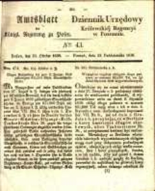 Amtsblatt der K&ouml;niglichen Regierung zu Posen. 1838.10.23 Nro.43