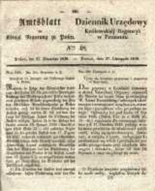 Amtsblatt der K&ouml;niglichen Regierung zu Posen. 1838.11.27 Nro.48