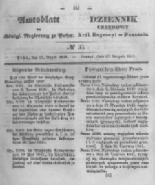 Amtsblatt der K&ouml;niglichen Regierung zu Posen. 1841.08.17 Nro.33
