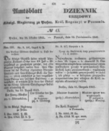 Amtsblatt der K&ouml;niglichen Regierung zu Posen. 1841.10.26 Nro.43