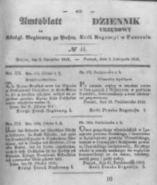 Amtsblatt der K&ouml;niglichen Regierung zu Posen. 1841.11.02 Nro.44