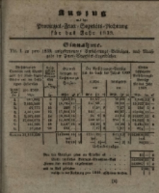 Auszug aus der Provinzial=Neuer=Societats= Rechtung f&uuml;r das Jahr 1839