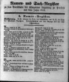 Namen = und Sach= Register zu dem Amtsblatte der Königlichen Regierung zu Posen aus dem Jahre 1841