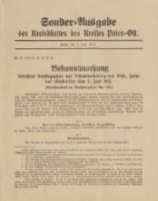Kreis-Blatt des Kreises Posen-Ost 1917.07.02 Jg.29 Sonder Ausgabe