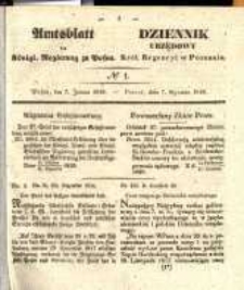 Amtsblatt der K&ouml;niglichen Regierung zu Posen. 1840.01.07 Nro.1